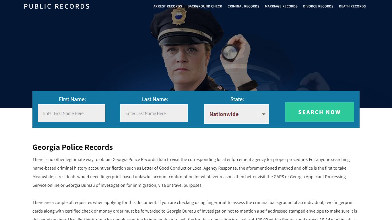 Georgia Police Records | Get Instant Reports On People