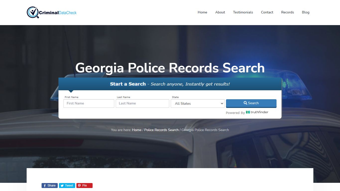 Georgia Police Records Search - Criminal Data Check